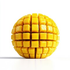 Wall Mural - Bright Yellow Sphere Made of Fresh and Juicy Mango Cubes