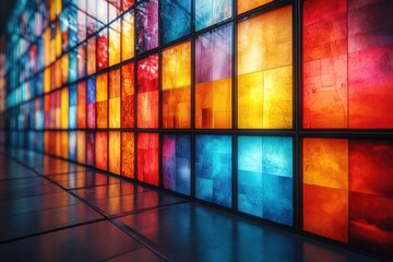 Poster - Calendar design featuring vibrant abstract artwork with colorful geometric patterns