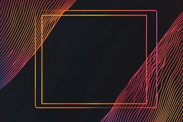 Poster - colorful line frames create a modern design background with vibrant gradients