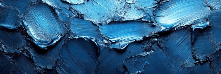 Poster - Futuristic metallic background featuring brush texture in blue and silver tones