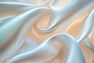 Poster - Silky fabric texture enveloped in soft waves under gentle light reflection