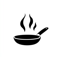 Wall Mural - Hot pan, cooking, simple icon, food preparation, kitchen utensil, graphic