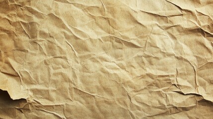 Poster - Crumpled light brown paper texture suitable for creating vintage or industrial backgrounds in design projects