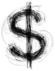Wall Mural - png a dollar sign scribble hand-drawn drawing sketch.
