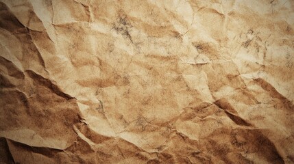 Poster - Textured light brown crumpled paper background for vintage and industrial design projects showcasing natural paper effects