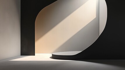 Poster - Minimalist Abstract Interior with Soft Light and Geometric Shapes in a Modern Aesthetic