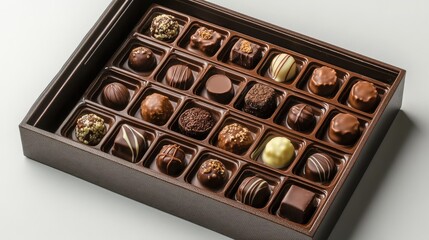 Canvas Print - Assorted Gourmet Chocolate Truffles in Elegant Box for Indulgent Treats and Gifting