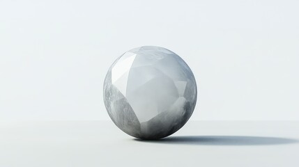 Poster - Geometric Bubble in Shades of Grey and White on Minimalist Background with Soft Shadows Highlighting Clean Lines and Modern Aesthetic