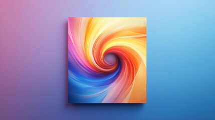 Poster - minimalist album cover featuring vibrant abstract swirl in warm colors against a soft gradient backg