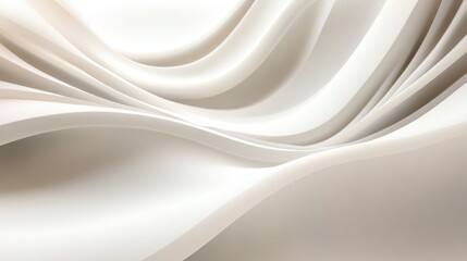 Poster - elegant curved waves in soft beige tones creating a minimalist abstract background for modern design
