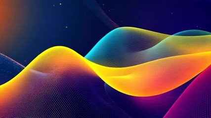 Wall Mural - Vibrant abstract waves in colorful gradient create smooth motion, showcasing dynamic energy and design for stunning digital background.