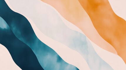 Poster - minimalist abstract art collection with colorful wavy patterns for creative promotions