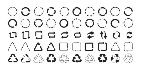 Poster - Explore a versatile and wellcrafted set of circular arrow icons specifically designed to represent refresh and reload actions. These icons are ideal for use in both web and mobile applications