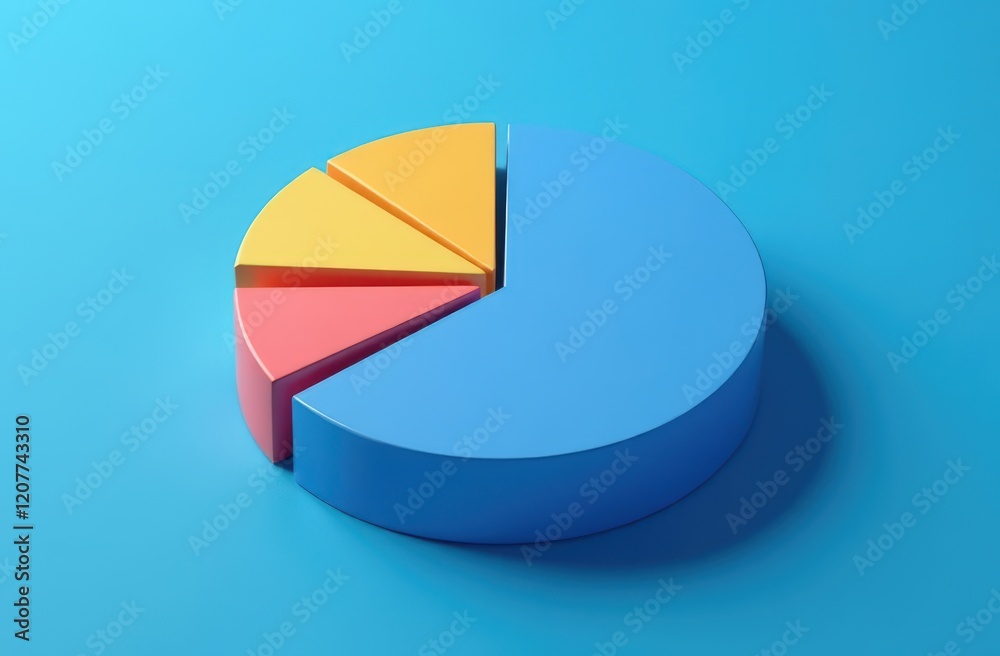 Editable Pie Chart Mockup Illustration with Gradient Background for ...