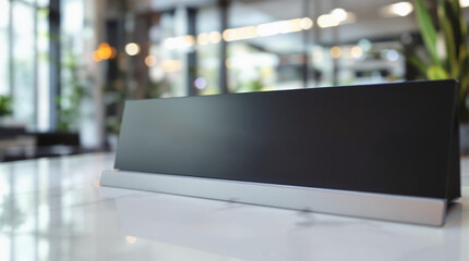 Aufkleber - a sleek, modern table with a black and white color scheme. The table appears to have a minimalist design, with clean lines and a glossy finish.