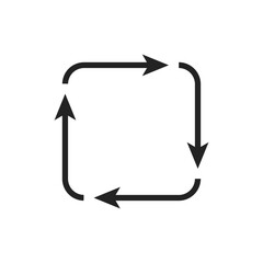 Poster - A contemporary circular arrow icon is widely recognized as a symbol for refresh or reload actions, frequently utilized in various web and app interfaces to signify the updating or cycling of content