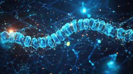 Poster - Abstract Representation of DNA Structure with Glowing Particles