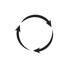 Poster - The circular arrow icon represents actions like refresh or reload, commonly used in apps and websites to indicate content updates or repeat actions, effectively communicating activity status to users