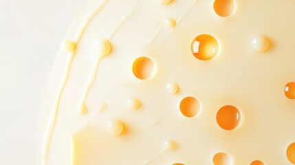 Aufkleber - abstract close-up of a smooth creamy surface with circular droplets and uneven textures copy space