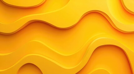 Aufkleber - Abstract yellow waves background with layered paper cut design and ample copy space for text placement