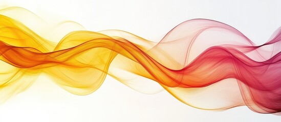 Aufkleber - Colorful abstract wave of flowing smoke or liquid in shades of red, yellow and orange with ample copy space for text