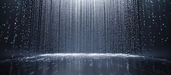 Aufkleber - abstract water droplets falling with illuminated background creating a dynamic effect and copy space