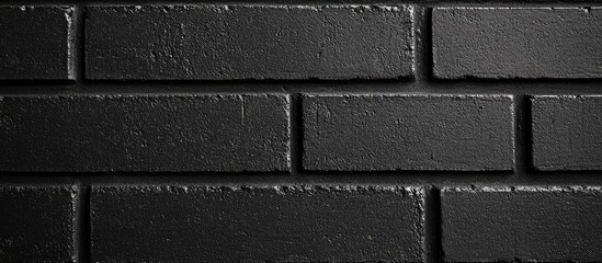 Poster - Textured black brick wall with a matte finish suitable for background or design use Copy Space