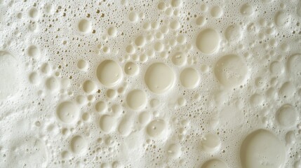 Aufkleber - Close-up of bubbles in frothy liquid surface with soft texture and creamy color Copy Space