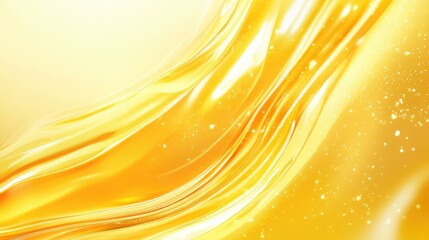 Aufkleber - Golden fluid wave background with bright highlights and soft bokeh effect ideal for abstract designs and artistic compositions Copy Space