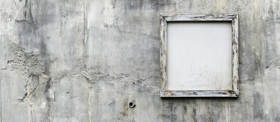 Aufkleber - Empty vintage picture frame on a textured concrete wall with copy space for artwork or text applications