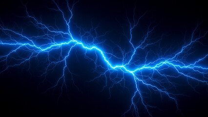Poster - An abstract interpretation of lightning in shades of blue