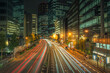 © robertharding - View of city street and trail lights at night, Minato City, Tokyo, Honshu, Japan