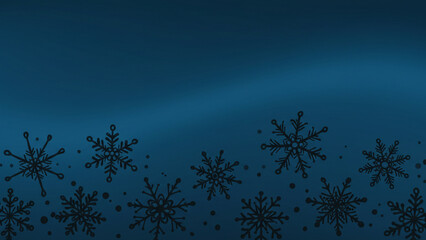 Poster - A winter backdrop in blue featuring silhouettes of hand-drawn snowflakes