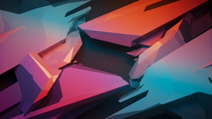 Poster - Dynamic and colorful abstract background embodying a high-tech theme