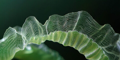 Translucent Mesh Over Undulating Green Surface