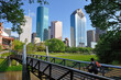 © robertharding - Hobby Center pedestrian bridge in the Buffalo Bayou Park, Houston, Texas, United States of America