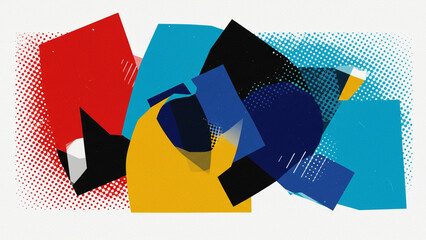 Fototapete - A collection of abstract halftone patterns featuring a white background, presented in three distinct colors