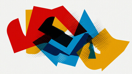 Fototapete - abstract halftone white background set in three colors