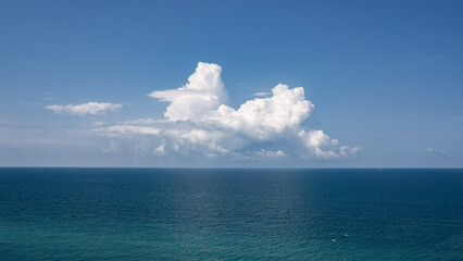 a large thundercloud over the horizon of the black sea