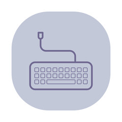 Aufkleber - Design of minimalistic keyboard icon against gray background. Ideal for business-themed applications or office-related graphics