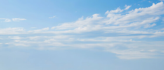Wall Mural - the sea and sky scene with blue water and scattered clouds, soft light, photorealistic