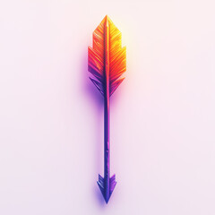 Poster - Vibrant abstract arrow featuring a gradient color design against a soft background