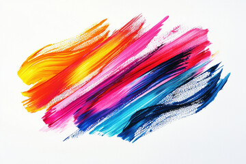 Poster - Abstract composition of colorful brush strokes creating dynamic expressions of movement and emotion