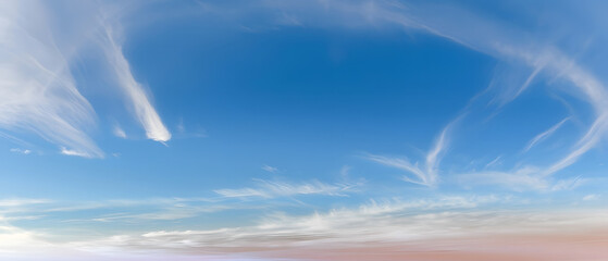 Wall Mural - a serene blue sky with scattered clouds, cinematic atmosphere, sharp focus