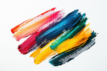 Poster - Bright abstract composition with vibrant paint strokes creating a dynamic visual experience