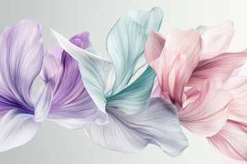 Poster - Flowing abstract floral design in soft pastel tones creating a serene atmosphere and a sense of movement