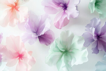 Poster - Soft hues create a dreamy abstract floral pattern with delicate pastel colors throughout the design