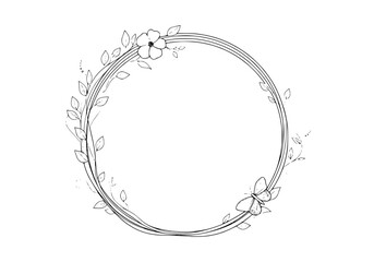 Poster - Flower frame graphic resources with beautiful floral design for decoration and mockup
