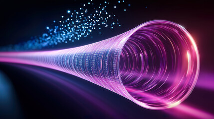 futuristic and technological background of glowing particle patterns