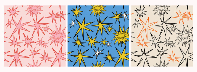 Wall Mural - abstract quirky stars. different unique shapes, doodles. contemporary trendy style. hand drawn moder